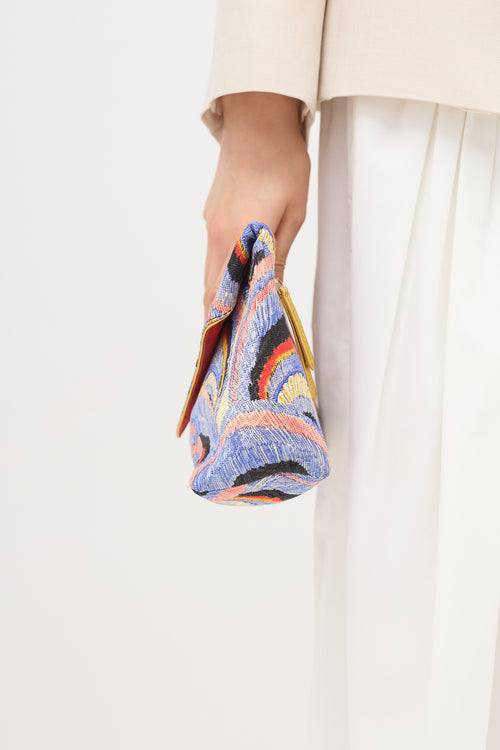 Dries Van Noten Fall 2018 Brocade Envelope Clutch