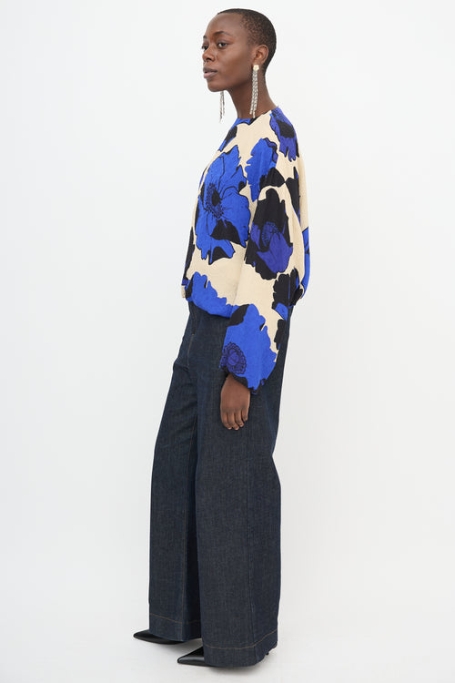 Dries Van Noten Floral Capo Gathered Blouse