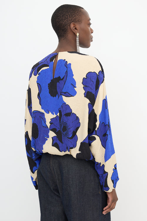 Dries Van Noten Floral Capo Gathered Blouse
