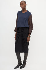 Dries Van Noten Jersey Twisted Midi Skirt