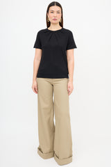 Dries Van Noten Wool Pleat Neck Top