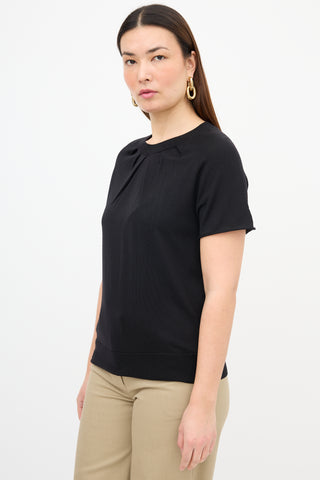 Dries Van Noten Wool Pleat Neck Top