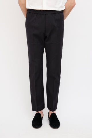 Dries Van Noten Black Wool Parkino Tapered Trouser