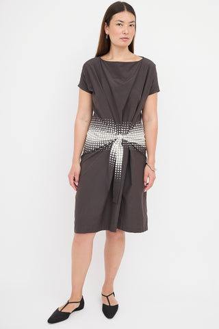 Dries Van Noten Grid Tie Dress