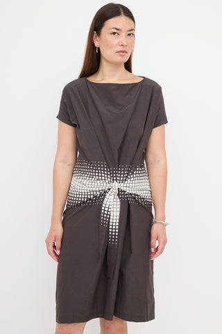 Dries Van Noten Grid Tie Dress