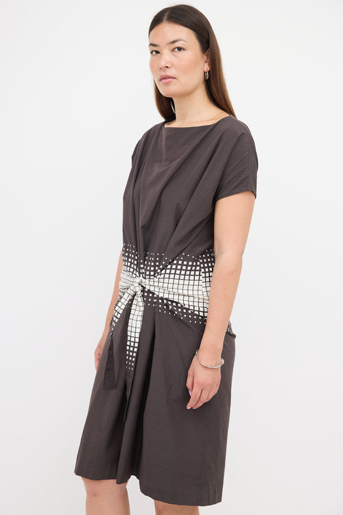 Dries Van Noten Grid Tie Dress