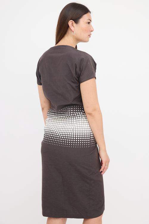 Dries Van Noten Grid Tie Dress