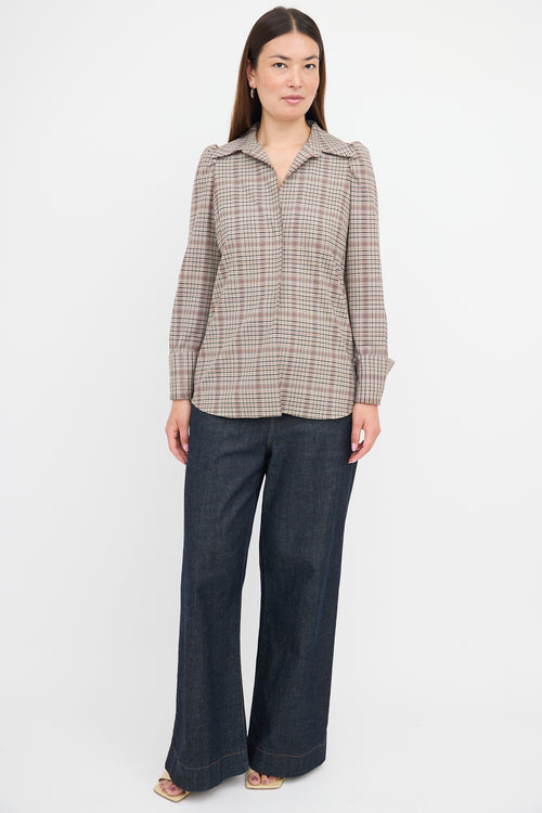 Dries Van Noten Check Patterned Top