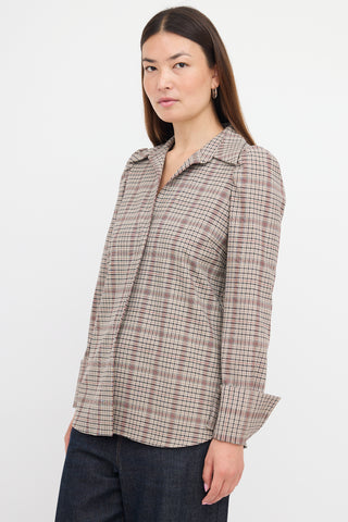 Dries Van Noten Check Patterned Top