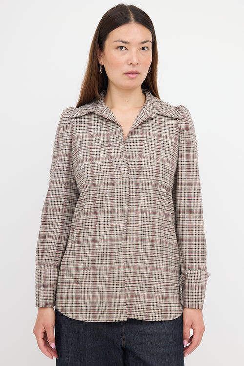 Dries Van Noten Check Patterned Top