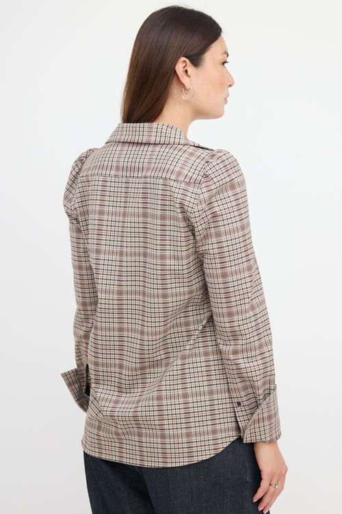 Dries Van Noten Check Patterned Top