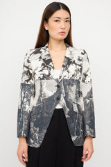 Dries Van Noten Black & Multi Mixed Print Tailcoat Blazer