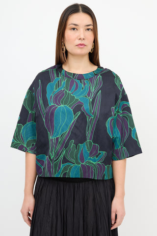 Dries Van Noten Floral Short Sleeve Top