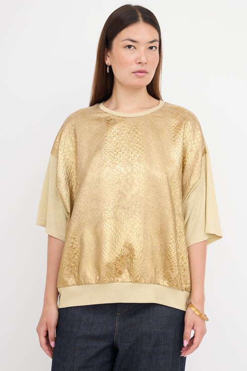 Dries Van Noten Metallic Cloque T-Shirt