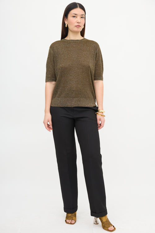 Dries Van Noten Metallic Knit Top