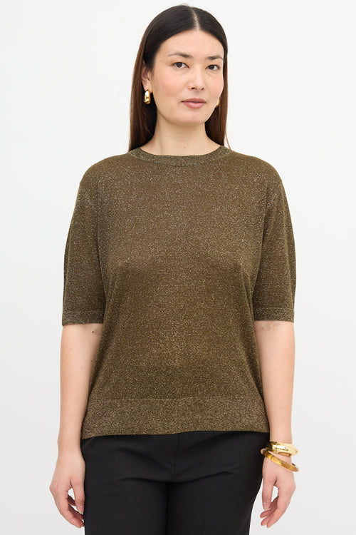 Dries Van Noten Metallic Knit Top