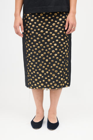 Dries Van Noten Brocade Polka Dot Skirt