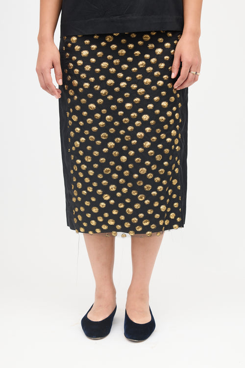 Dries Van Noten Brocade Polka Dot Skirt