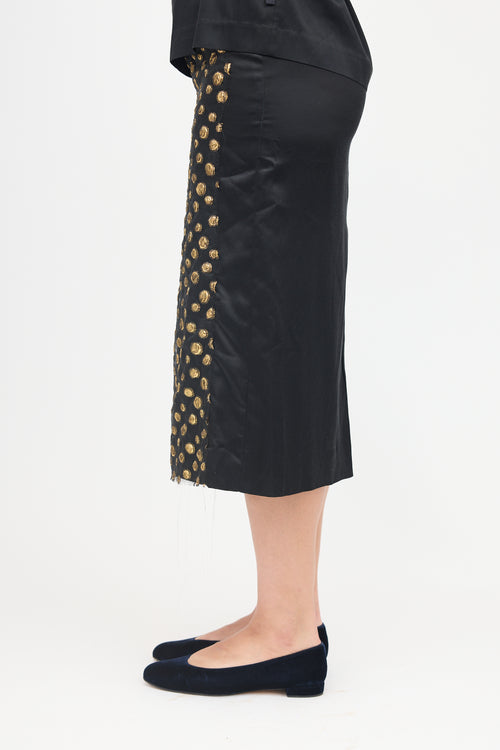 Dries Van Noten Brocade Polka Dot Skirt