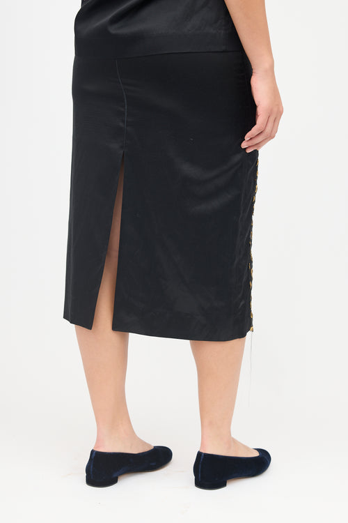 Dries Van Noten Brocade Polka Dot Skirt