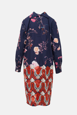 Dries Van Noten Floral Embroidered Shirt Dress