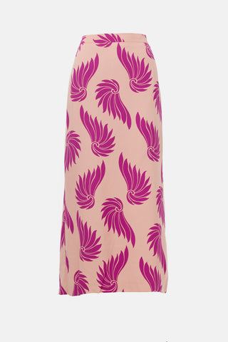 Dries Van Noten Crepe Printed Maxi Skirt