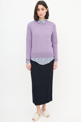 Dries Van Noten Purple Wool Knit Sweater