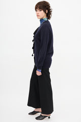Dries Van Noten Wool Grosgrain Ribbon Cardigan