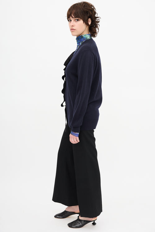 Dries Van Noten Wool Grosgrain Ribbon Cardigan