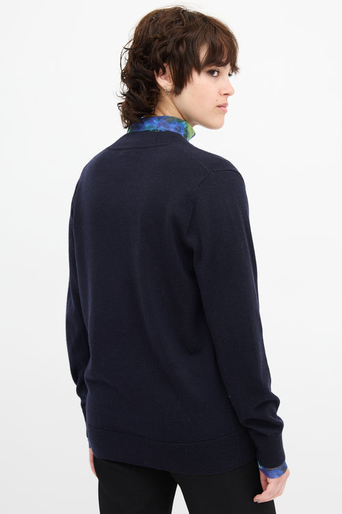 Dries Van Noten Wool Grosgrain Ribbon Cardigan