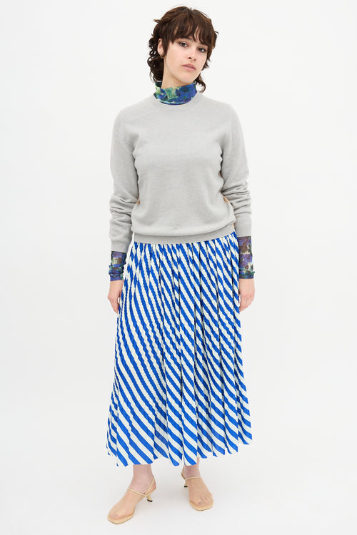 Dries Van Noten Stripe Pleated Skirt