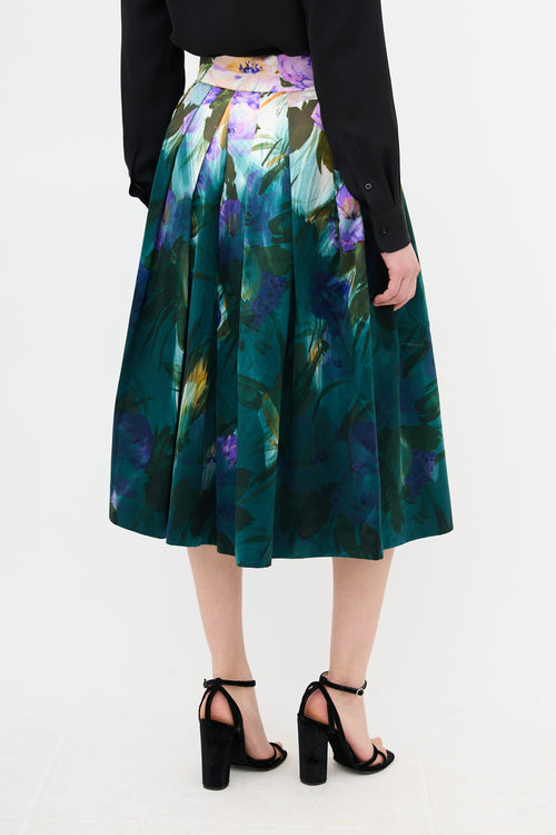 Dries Van Noten Floral Pleated Skirt