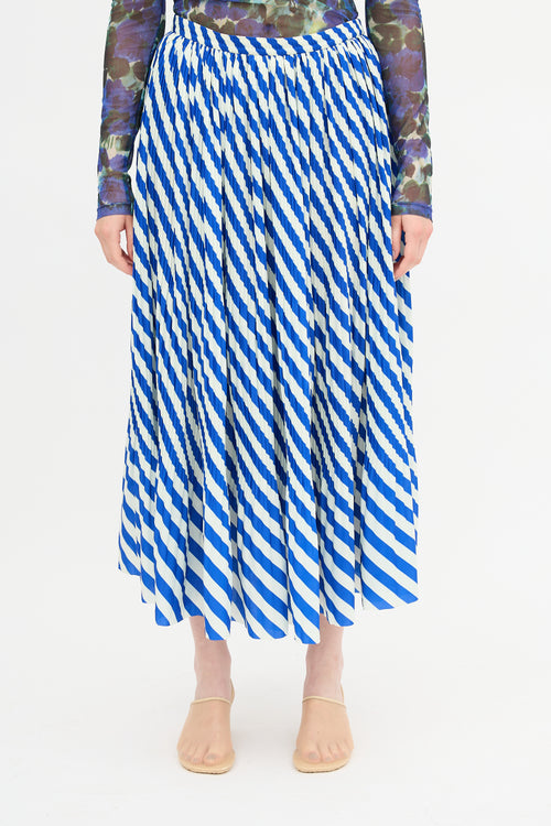 Dries Van Noten Stripe Pleated Skirt
