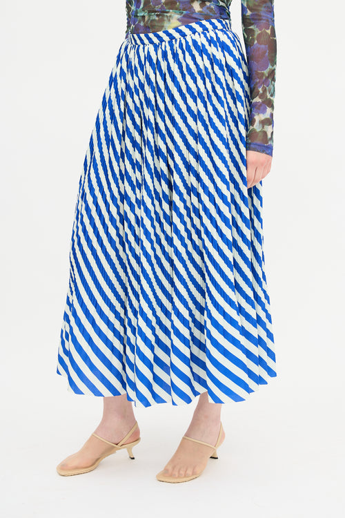 Dries Van Noten Stripe Pleated Skirt