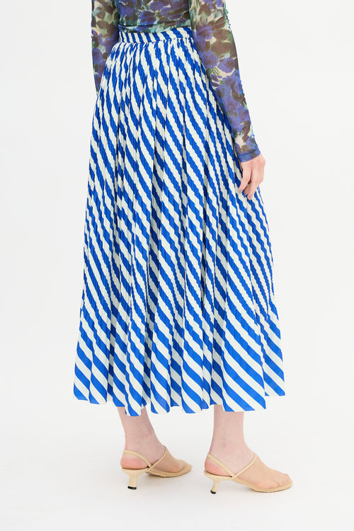 Dries Van Noten Stripe Pleated Skirt
