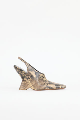 Dries Van Noten Embossed Leather Wedge Pump