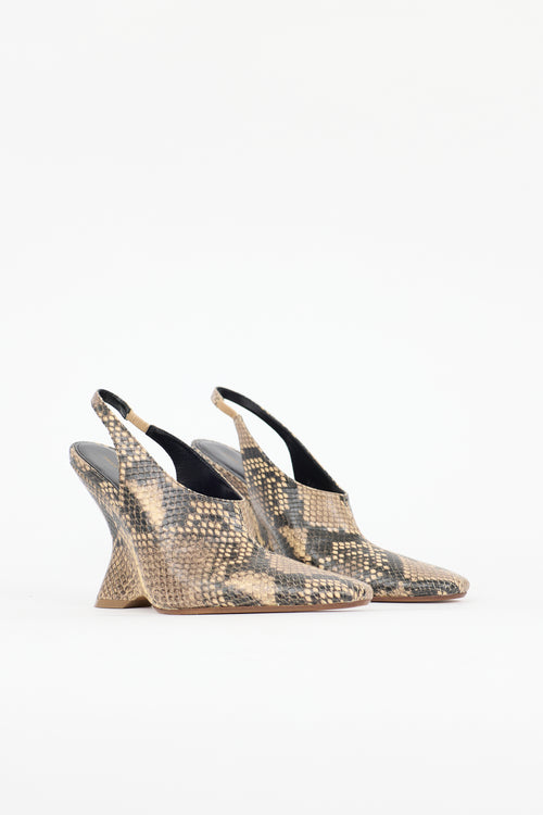 Dries Van Noten Embossed Leather Wedge Pump