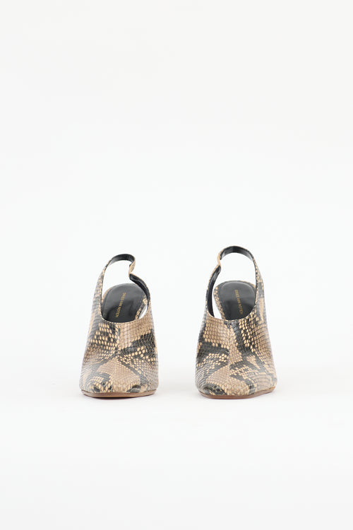 Dries Van Noten Embossed Leather Wedge Pump