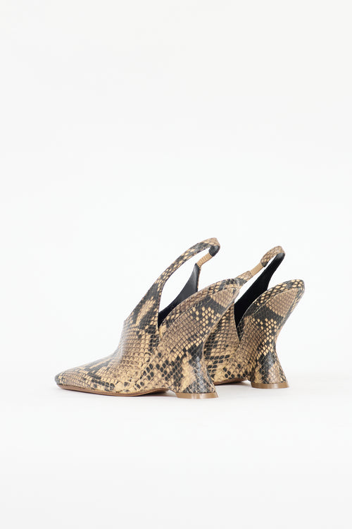 Dries Van Noten Embossed Leather Wedge Pump