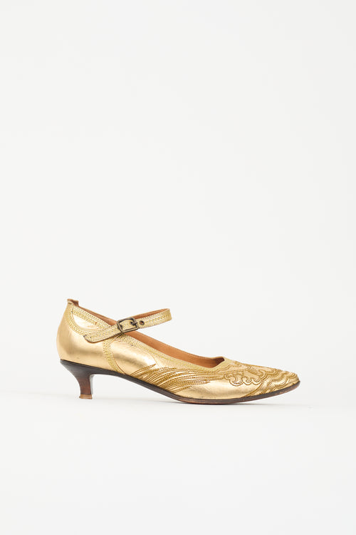 Dries Van Noten Embroidered Mary Jane Pump