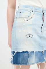 DSquared9 Embroidered Denim Skirt