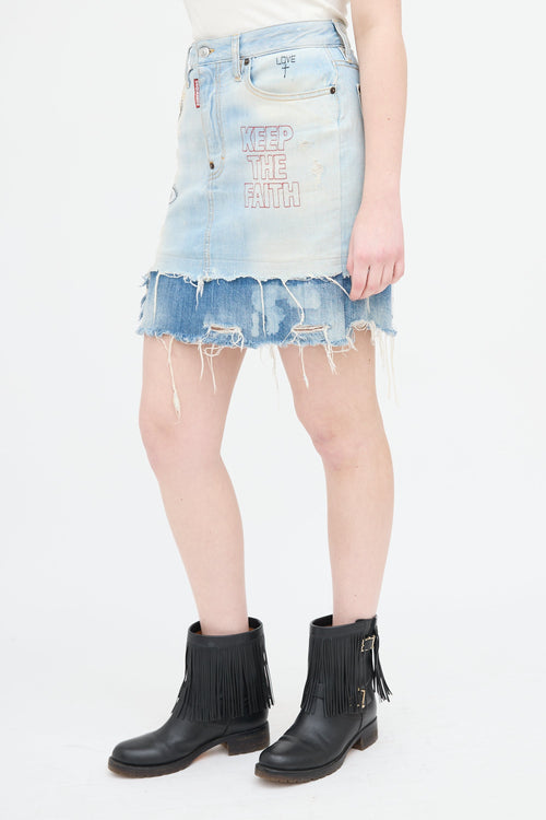 DSquared5 Embroidered Denim Skirt