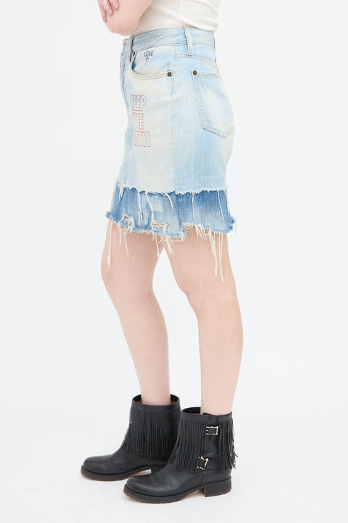 DSquared6 Embroidered Denim Skirt