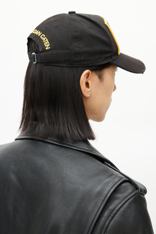 DSquared7 Black Distressed Logo Hat