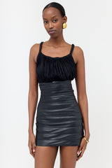 DSquared2 Silk & Leather Mini Dress