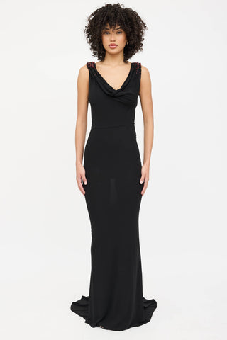 DSquared2 Beaded Jewel Cowl Dress