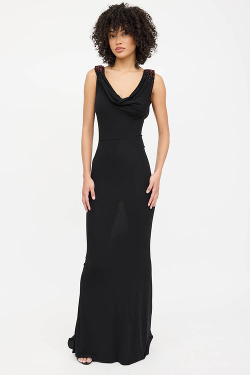 DSquared2 Beaded Jewel Cowl Dress