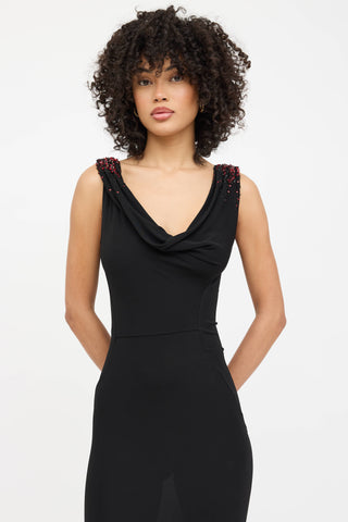 DSquared2 Beaded Jewel Cowl Dress