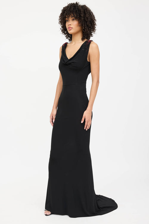 DSquared2 Beaded Jewel Cowl Dress