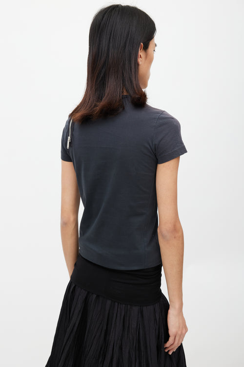 DSquared2 Black Asymmetrical Zip T-Shirt
